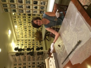 Ruthie Dibble presents a sword designed by John Quincy Adams Ward at the American Academy of Arts and Letters, New York, NY.