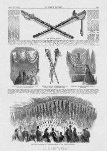 Illustration from Harper's Weekly of the sword presented to Grant.