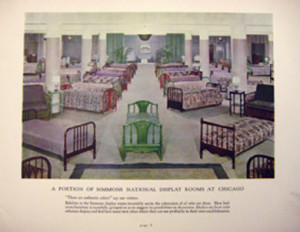 Page 7 from "New Colors in Charming Bed Designs, 1927" (Printed as a supplement to the Simmons Catalog for the same year). Simmons Company Records, Archives Center, National Museum of American History, Smithsonian Institution.