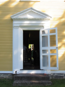 The rear door of Bowman House in Dresden