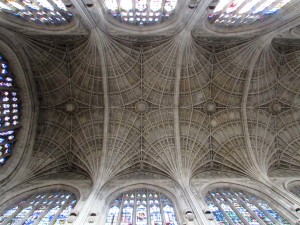 Vaulted ­ceiling of King’s College Chapel, Cambridge.