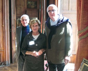 Trust Director, Penny Hunt, with designers Philippe Vernet and Hubert de Givenchy after champagne at Château d’Haroué.