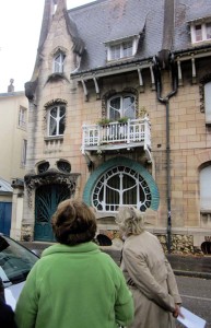 Trust members have a good look at Art Nouveau homes in Nancy.