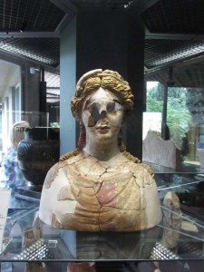 Remnants of a 4th-century-BC bust in the Museum Archeologico in Siracusa