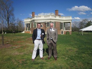 Symposium speaker Daniel Ackermann, MESDA, and Travis McDonald, Poplar Forest, with us at the glorious octagonal Poplar Forest