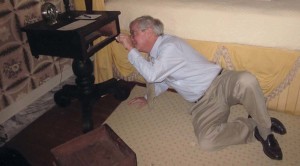 Trust member Richard McHenry, Charlotte, NC, is regularly found underneath furniture during Trust symposiums!