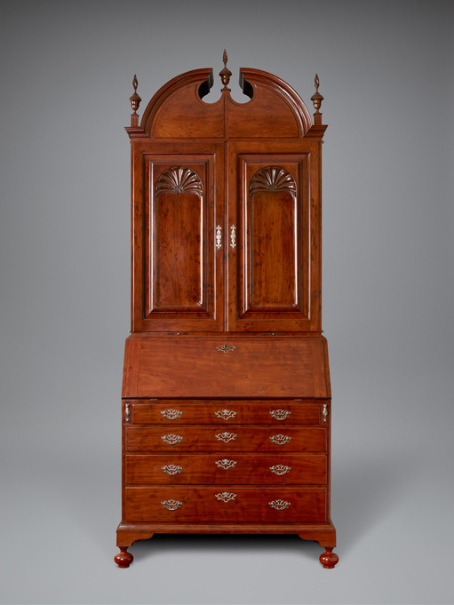 Fig. 1. Desk and bookcase, Christopher Townsend, Newport, RI, 1745–1750. Mahogany; sabicu(?) and mahogany. Private collection
