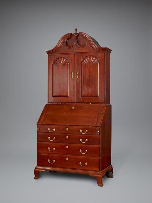 Fig. 2. Desk and bookcase, Ichabod Cole, Warren, Rhode Island, 1790. Mahogany; chestnut, yellow poplar, and pine. Bernard and S. Dean Levy, Inc.; Photos by Christopher Gardner, Courtesy of Yale University Art Gallery