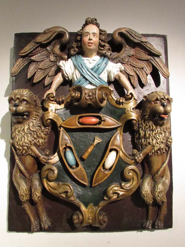 A coat of arms at Wilanow Palace.