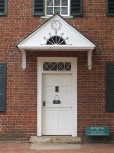 Door and pediment of the John Vogler House, Old Salem.