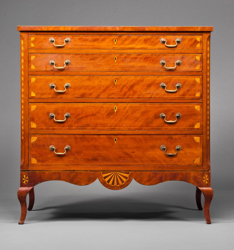 Chest of Drawers, Workshop of Gerrard Calvert, Mason County, KY, 1795–1800, MESDA Purchase Fund (5691.1)