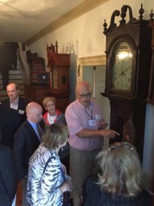 Dr. David Powers discusses a Winchester tall case clock at Cherry Row