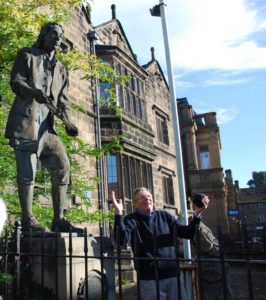 Visiting the statue of Chippendale in Otley