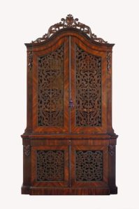 Rosewood bookcase, attributed to Alexander Roux, ca. 1850, New York. All photos courtesy of the Green-Meldrim House Collection.