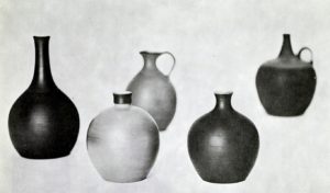 CHARLAP: Ceramics by Hanna Charag-Zunz, included in the exhibition Forms from Israel, circulated by the American Federation of the Arts, 1958–1960. Courtesy, Forms from Israel catalog, digitized by Museum of Contemporary Crafts/American Craft Museum Archives, American Craft Council Library, Minneapolis, MN.
