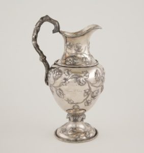 Figure 2. Water pitcher, 1852–1853, coin silver, by Küchler & Himmel for Hyde & Goodrich (New Orleans); The Historic New Orleans Collection 2017.0163.1