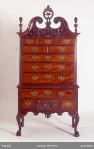 Figure 1. The “Van Pelt” high chest, lot 696, sold for $44,000 and is now on view in Winterthur’s Port Royal Parlor. Courtesy Winterthur Museum, Gift of Henry Francis du Pont, 1958.592.