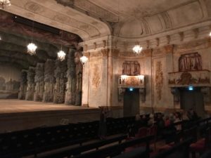 The stage and orchestra of Drottningholm Theater