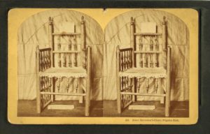 Figure 2. “Elder Brewster’s chair, Plymouth Hall.” Stereograph by B.W. Kilburn (act.1827–1909). The Miriam and Ira D. Wallach Division of Art, Prints and Photographs: Courtesy of the New York Public Library.