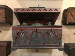 19th Century Paint Decorated Box From Fes In The Museum Of Wood