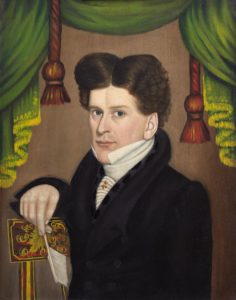 Fig. 4 Man with a Pen, Jonas Welch Holman, c. 1827-80, oil on panel. The Art Institute of Chicago, gift of Robert Allerton, 1946.392-3.