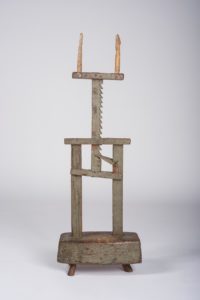 Fig. 5. Ratchet Lighting Device, American, ca. 1720, oak and maple with paint.