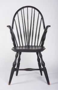 Fig. 3. Windsor Armchair, before 1850, Rhode Island, mahogany with dark green paint.