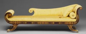 Grecian Couch, attributed to John Finlay (1777–1851) and Hugh Finlay (1781–1831), Baltimore, 1810–1830, walnut and cherry; paint; gold leaf, promised gift of George M. and Linda H. Kaufman
