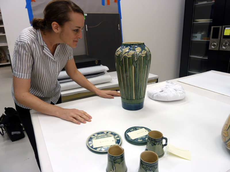 I examine numerous forms of Newcomb Pottery at the Newcomb Art Museum, from demitasses to large vases and lamp bases.