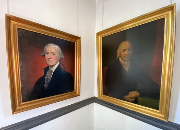 George Washington by Gilbert Stuart and James Madison by Henry Inman