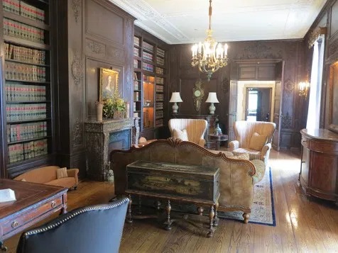 The library at Graylyn is one of the many restored interiors.
