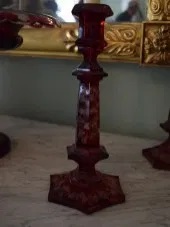 A cut glass candlestick at the Owens-Thomas House