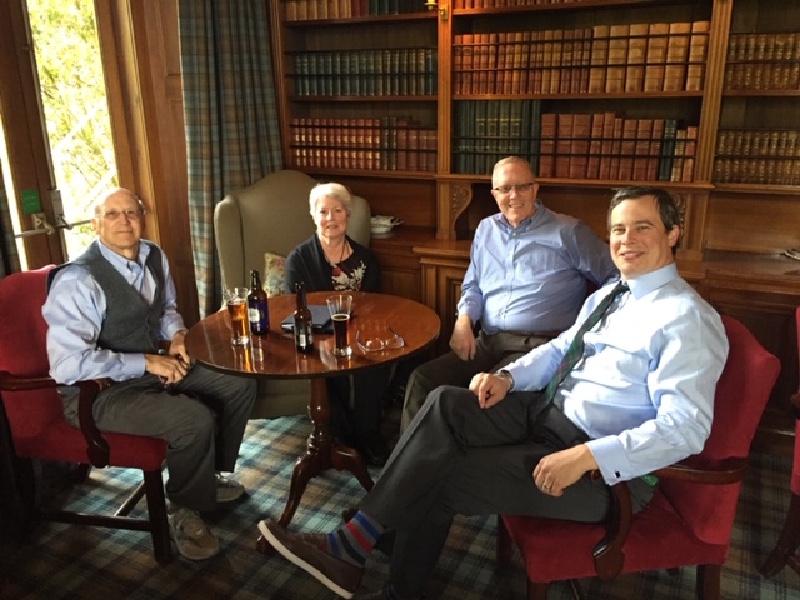 Jim and Molly Weaver with Jim Gray and Matt Thurlow at the Roxburghe near Kelso in the Scottish Borders.