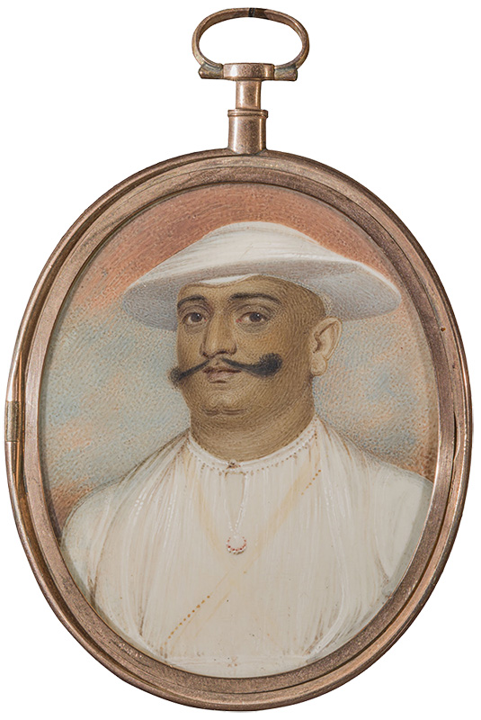 Attributed to Ozias Humphry (British, 1742–1810), Dodda Vira Raja (or, Vira Rajendra Wodeyar), Ruler of Coorg 1780-1809, c. 1787. Watercolor on ivory. 74.649.
