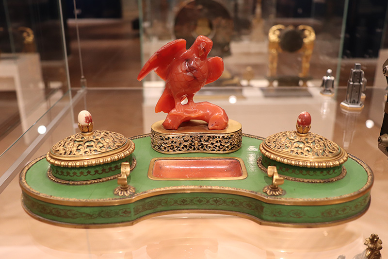 Figure 12. Inkstand, 1920s. Gilded bronze and lacquered wood with painted ivorine and carnelian. Courtesy private collection.