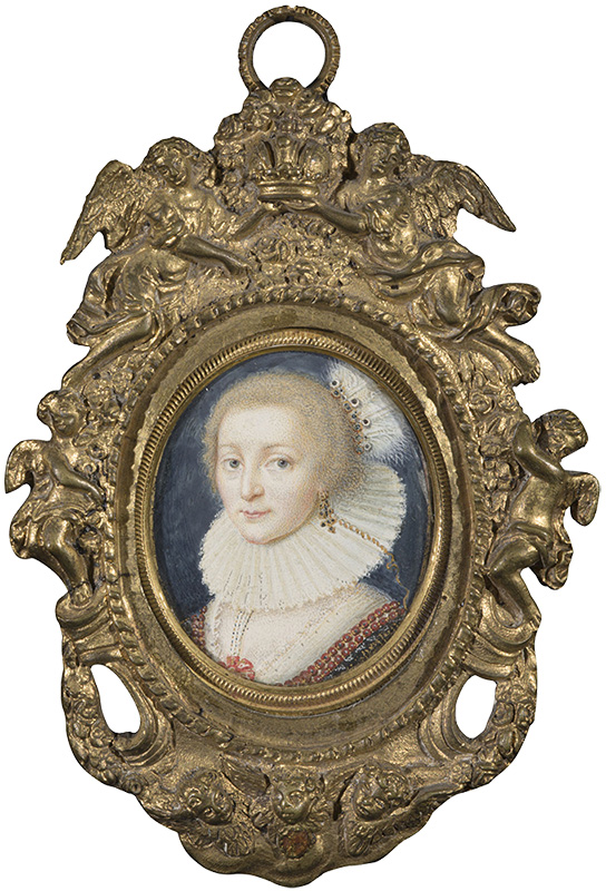 Figure 4. Peter Oliver (English, c. 1589–1647), Elizabeth, Electress Palatine and Queen of Bohemia, c. 1630. Gouache on parchment. 74.338.