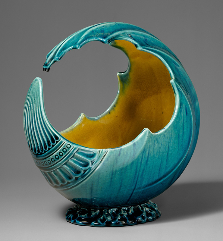 Figure 7. Attributed to Christopher Dresser, Manufactured by Linthorpe Pottery Works, Wave Bowl, ca. 1880. Glazed earthenware. Purchase, James David Draper Gift, in memory of Robert Isaacson, 2001 (2001.549).
