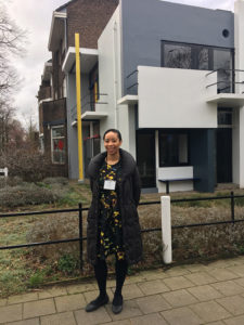 Alisa Chiles visits the Schroder House during the Study Trip Abroad to The Netherlands.