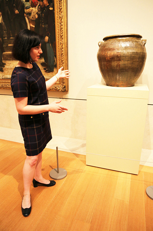 Katherine Hughes speaks about a David Drake poem jar in The Metropolitan Museum of Art’s American Wing.