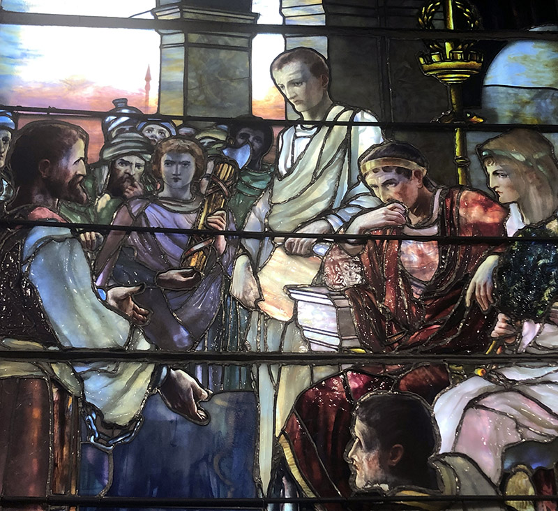 Figure 1. Tiffany Glass & Decorating Company, Paul Before Agrippa (detail), Jefferson Davis Memorial, 1898, New York. Leaded Favrile glass. St. Paul’s Episcopal Church, Richmond, VA. All photos by author.