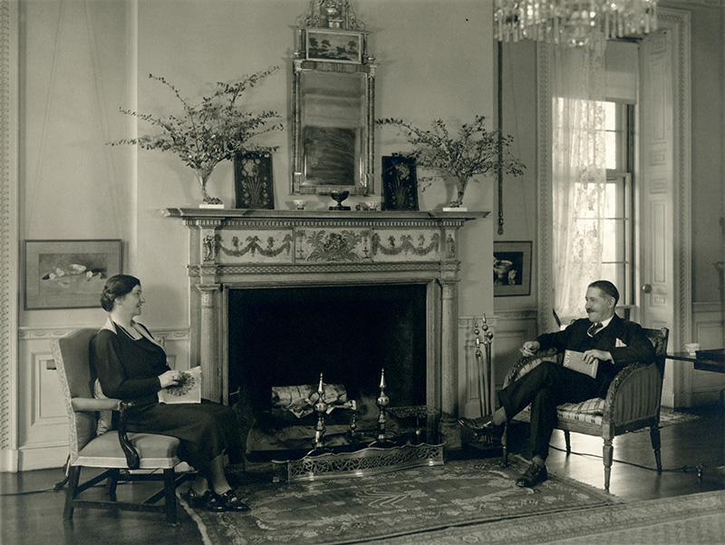 Figure 2. Ellery Sedgwick and Mabel C. Sedgwick in the parlor of Long Hill, 1935.