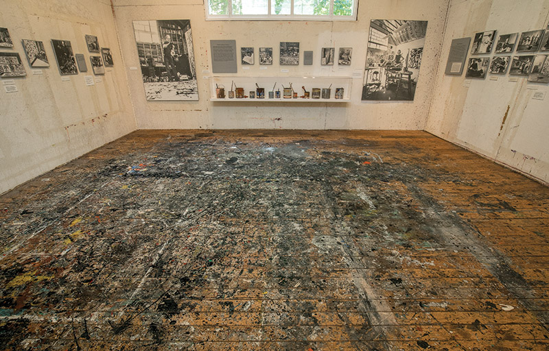 Figure 5. Floor of Jackson Pollock and Lee Krasner Studio. Photograph by Jeff Heatley, Courtesy Pollock-Krasner House and Study Center, East Hampton, NY.
