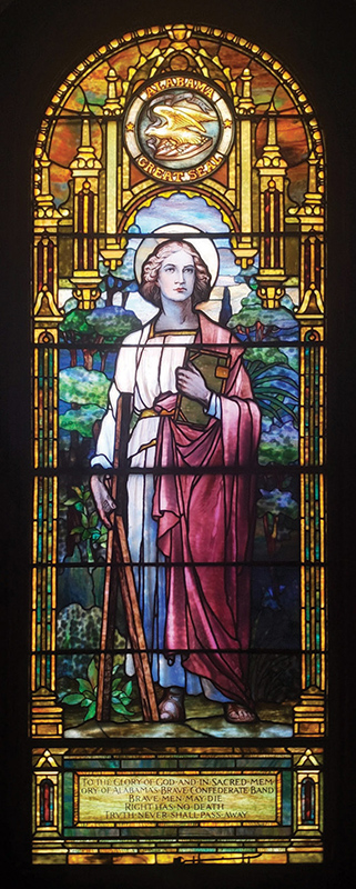 Figure 5. Tiffany Studios, St. Andrew, Alabama Memorial, c. 1908, New York. Leaded Favrile glass. Old Blandford Church, Petersburg, VA.