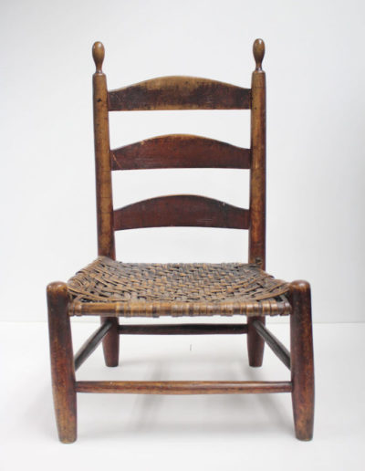 Pleasant Hill Shaker community, Child’s Chair, about 1840. Maple, other hardwoods, oak splint seat. The Speed Art Museum, gift of Mrs. Harry S. Frazier Jr., 2020.