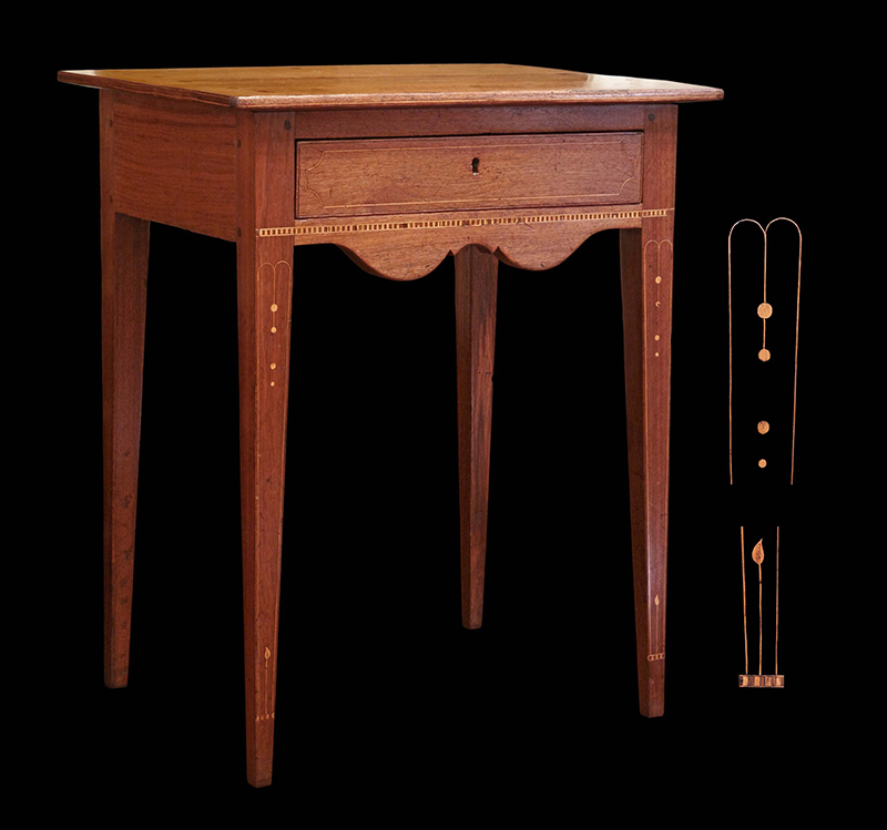 Attributed to the Swift Family Group, Table, c. 1810-1820, Lexington, KY. Walnut, poplar. MESDA/Old Salem, D-34602.