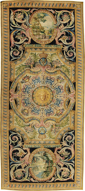 Savonnerie Manufactory, 59th carpet made for the Grande Galerie at the Louvre, No date for delivery, wool and linen, 4 x 8.95 m, Collection of the Mobilier national, Paris, GMT 2016. Photograph by Isabelle Bideau.