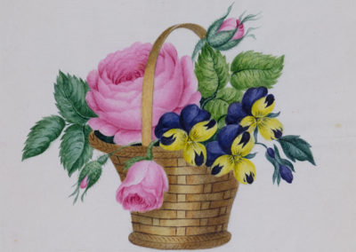 Sarah Ann Hays [Mordecai], Flower Basket, in her commonplace book (1823–94). Courtesy of AJHS.