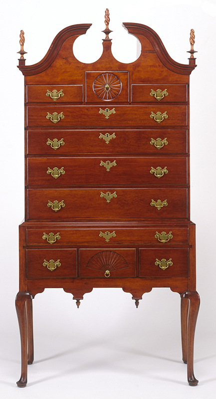 Figure 8. Joseph Hosmer, High Chest, Concord, 1760–70. Concord Museum, Anonymous Gift; Gift of Joseph and Anne Pellegrino; Gift of the Cummings Davis Society (1989); F2535.