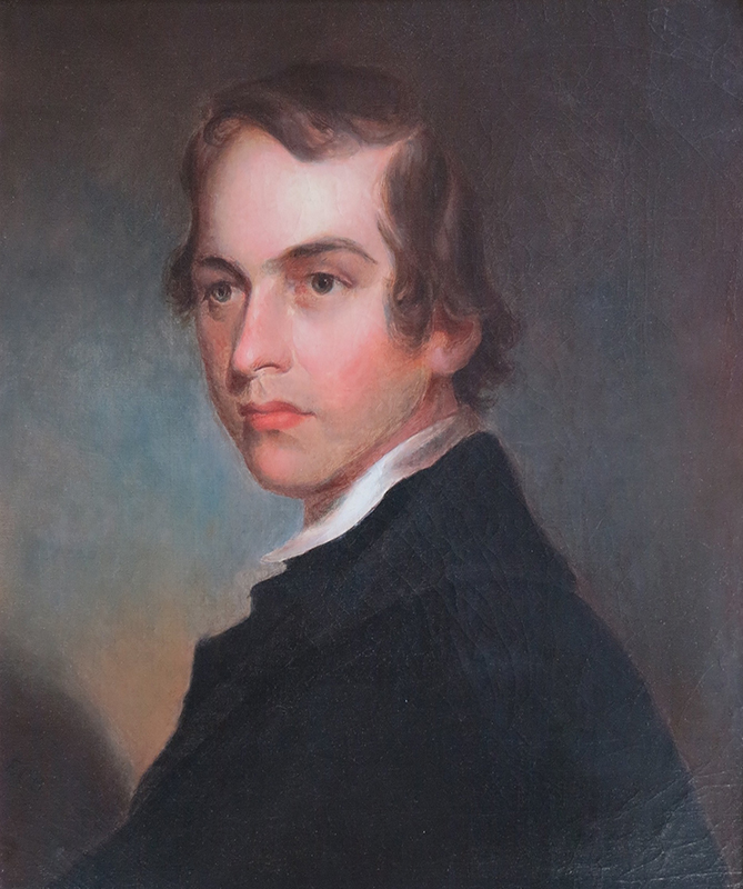 Figure 3. Edward Caledon Bruce, Dr. John Philip Smith, 1846, Winchester, VA. Oil on canvas. Courtesy MedChi, the Maryland State Medical Society. The over the shoulder pose is typical of works by Thomas Sully. While the positioning of Smith’s eyes at first might seem like a miscalculation on Bruce’s part, extant photographs of Smith reveal that he had amblyopia in his right eye.