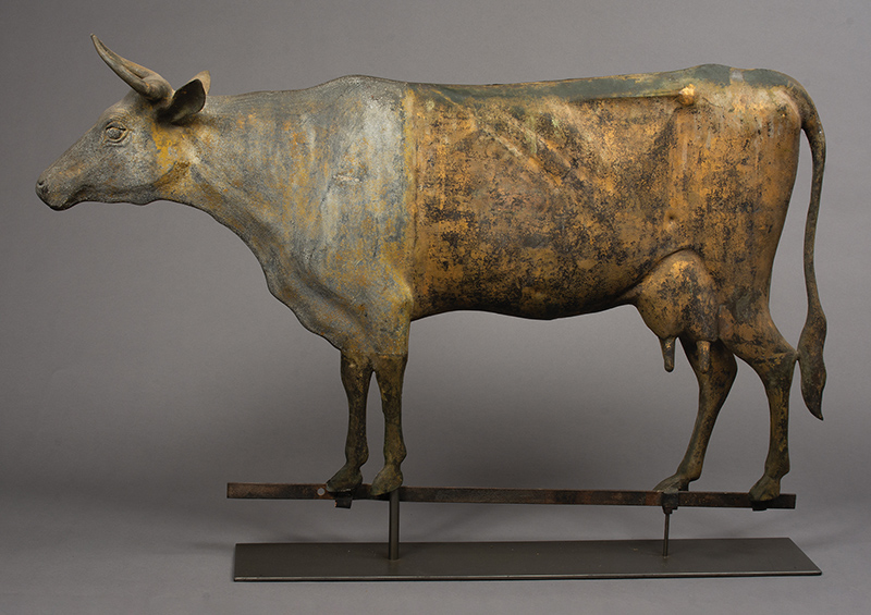Figure 1. C & J. Howard or J. Howard & Co., Large Cow, c. 1850–67, West Bridgewater, MA. Cast zinc and molded copper. Collection of John and Barbara Wilkerson. Photograph by Don Roman.